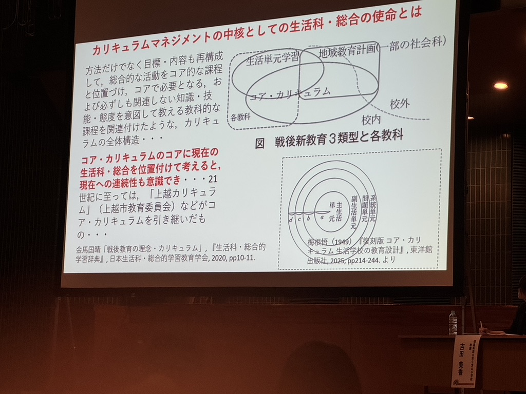カリキュラムマネジメントの中核としての生活科・総合のスライド